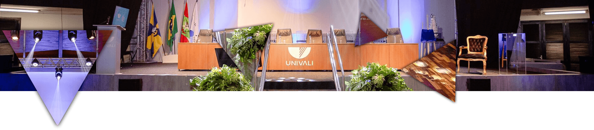 Banner da página de Eventos da Univali, mostrando o Teatro da Univali