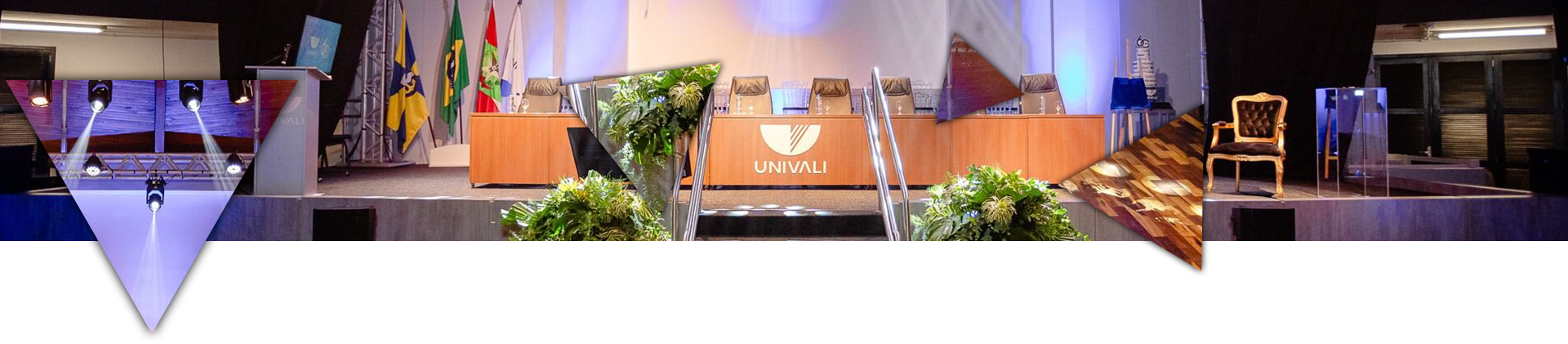 Banner de eventos da univali, mostrando o teatro da Univali